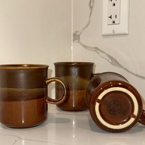 Brown Ceramic Mugs Set